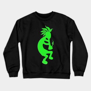 Green Toking Kokopelli Crewneck Sweatshirt